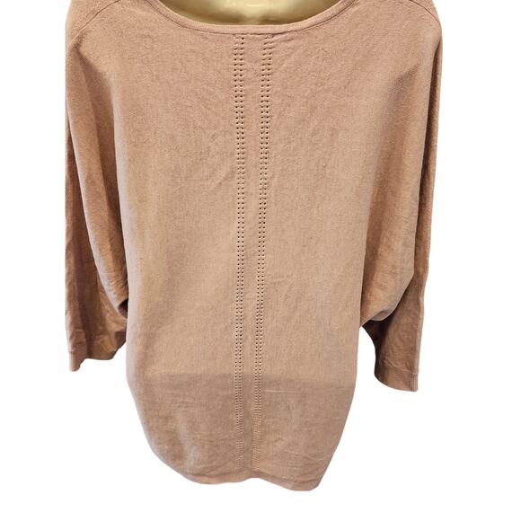 J jill L large pink bolman sleeve short sleeve sweater top v neck stretch casual - Picture 2 of 8